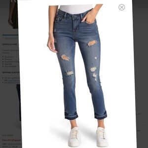 Slink Jeans Distressed Raw Ankle Skinny Jeans